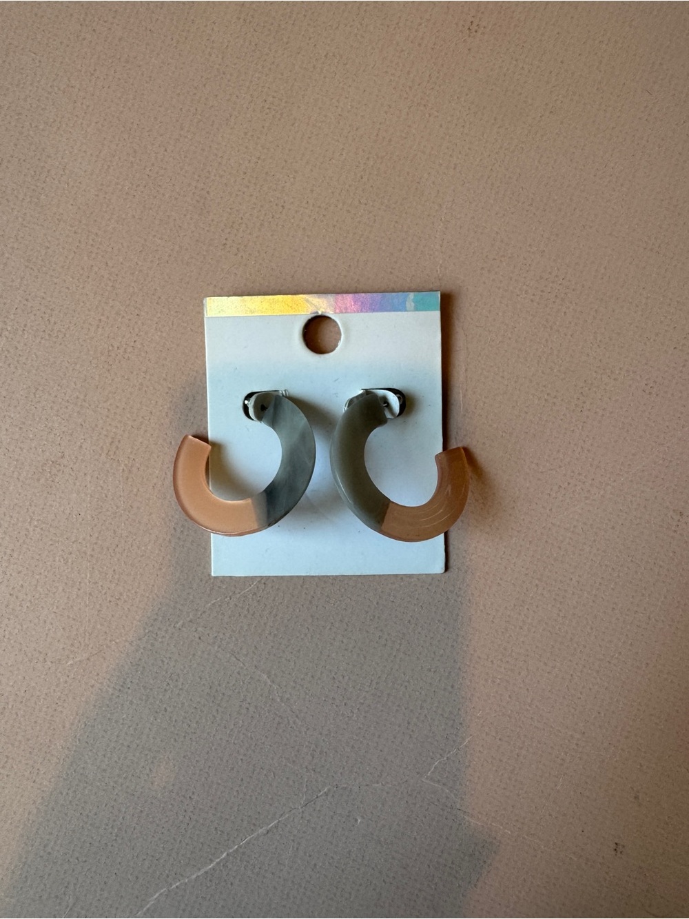 Two Tone Resin Hoops Earrings